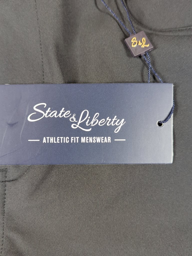 State & Liberty Pants Men's 36 (Fit 34x30) Black Tech Chino Athletic Fit Nwt — image 2 of 8